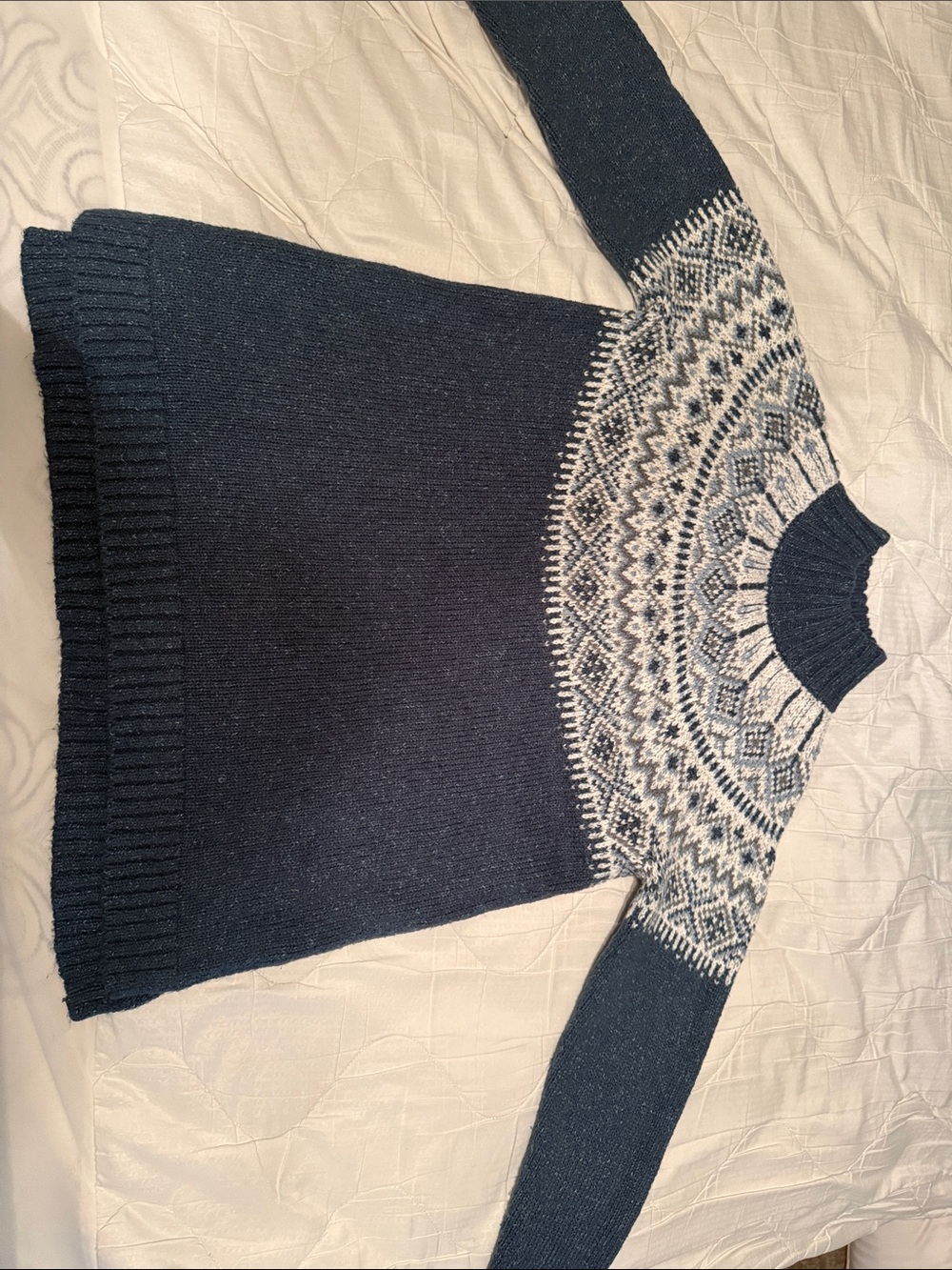 Navy Fair Isle Crewneck Sweater